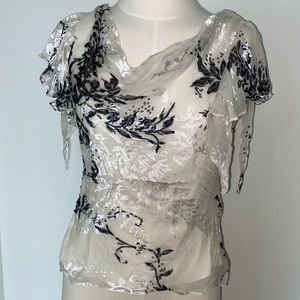 Alex Evenings 90s Flowy Fairytale style Short sleeve top